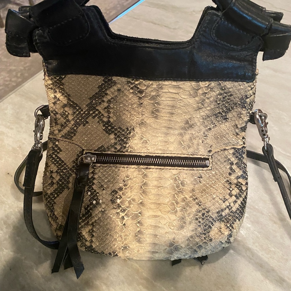 Foley & Corrina leather mini in snake print .